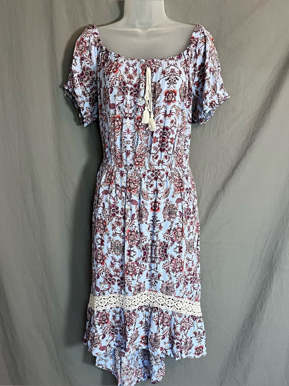 American Rag Cie Boho High-Low Floral Peasant Dress 2X